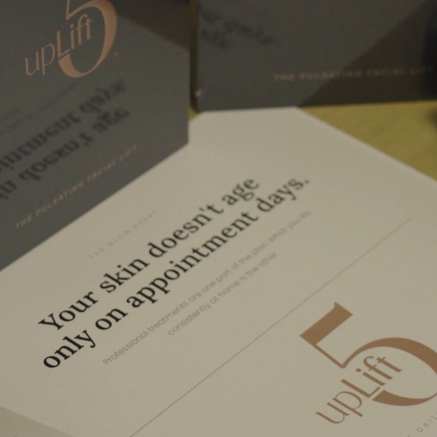 Partner product and printed cards on the event table